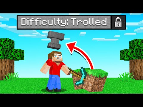 Playing MINECRAFT On TROLL DIFFICULTY!