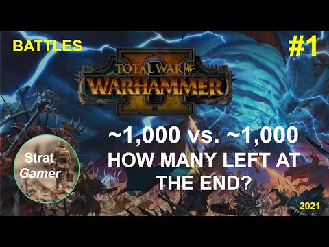 Total War Warhammer 2 - BATTLE #1 - 1,000 vs 1,000 - How many LEFT at the end?