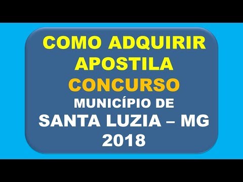 Baixar Apostila Concurso Santa Luzia - MG 2018