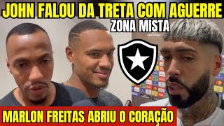 JOHN FALOU TUDO SOBRE A TRETA COM AGUERRE! MARLON FREITAS RASGOU ELOGIOS NA ZONA MISTA DO BOTAFOGO!