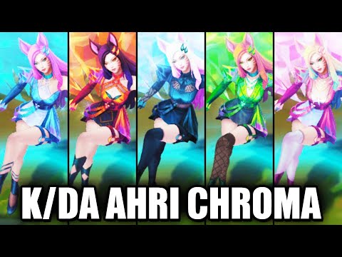 All KDA ALL OUT Ahri Chroma Skins Spotlight - Baddest Exclusive (League of Legends)