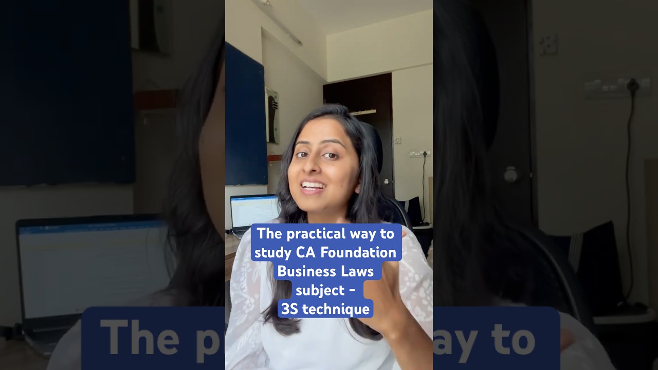 How to Remember CA Foundation Law Forever | 3S Technique Explained! 💯 #memory #cafoundation #learn