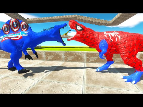 SPIDERMAN  T-REX  DEATH CLIMB  - Animal Revolt Battle Simulator