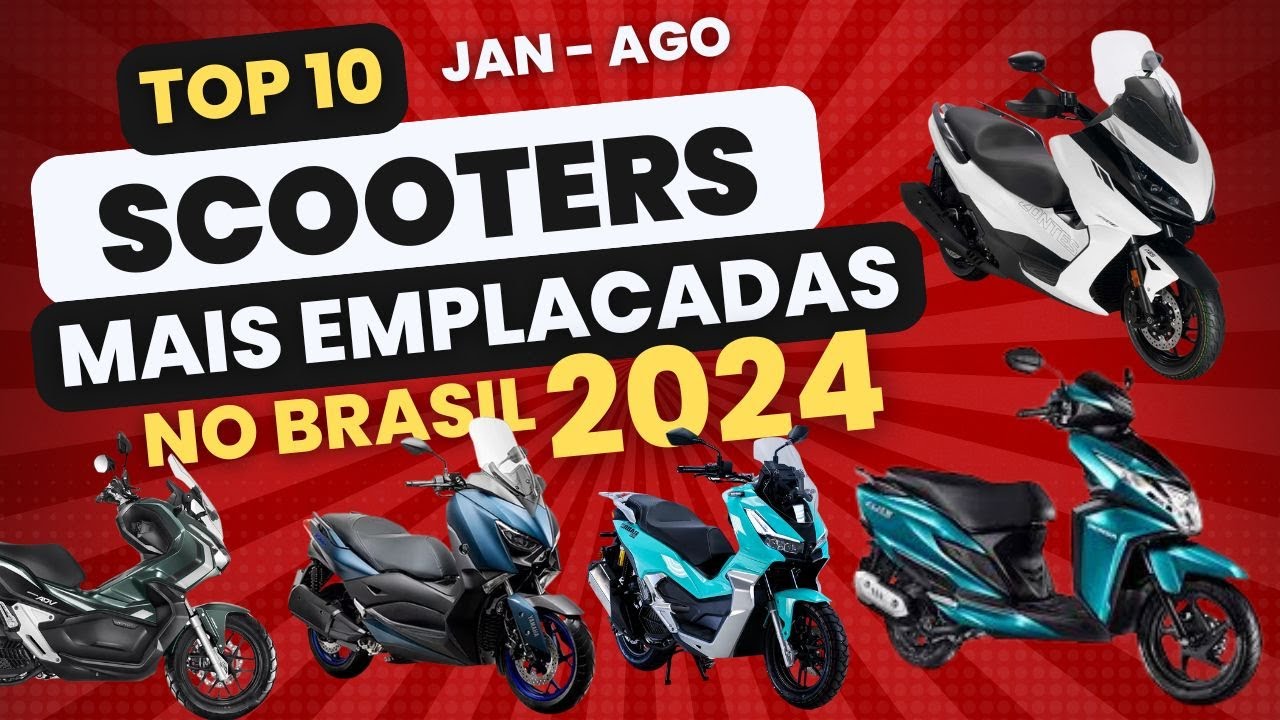 Top 10 Scooters Mais Vendidas de 2024! Veja o Ranking Surpreendente | JAN a AGO