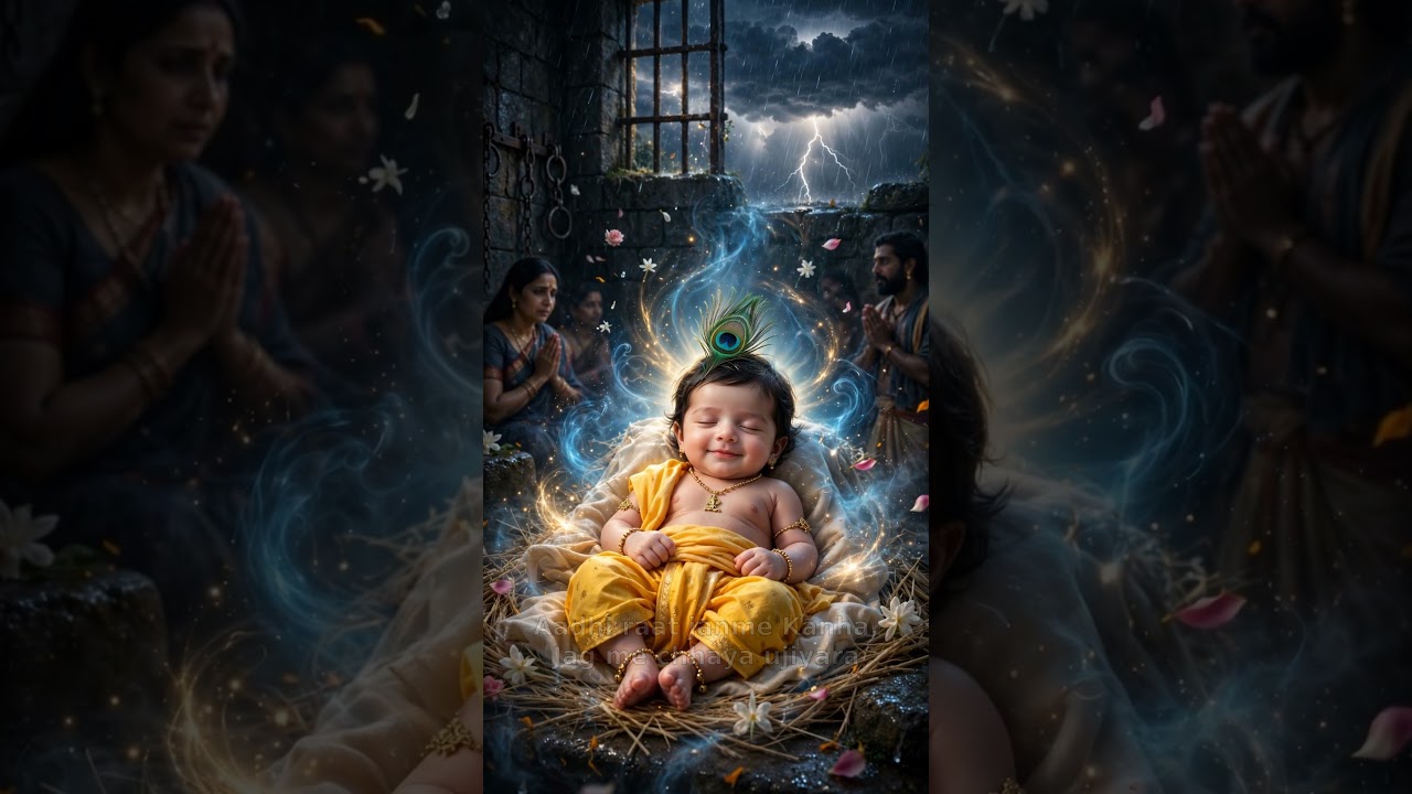 🔥जेकरे अचरा में जन्मे कन्हैया🦚💙 | श्री कृष्ण जन्म विशेष | जय श्री कृष्ण 🙏❤️ #Shorts #viral #trending