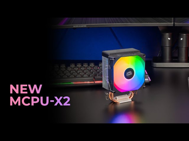 Dissipateur thermique Mars Gaming Mcpu-x2 pour processeur 150 W, 2 caloducs, ventilateur PWM, FDB, FRGB, format SFF/mini-ITX, noir video