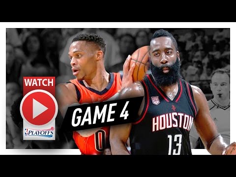 Russell Westbrook vs James Harden Game 4 MVP Duel Highlights (2017 Playoffs) Thunder vs Rockets