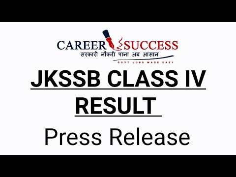 Jkssb Class Iv Result | Official Update @Career Success  | Big Update