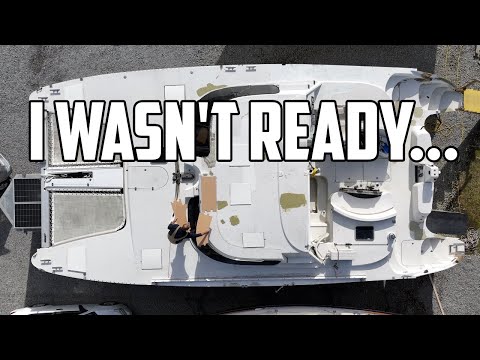 ⛵️ I wasn't ready for this project on our hurricane-damaged catamaran.  Ep 658