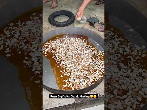 Rose Dryfruits Gajak Making☺️😋|| Indian Street Food