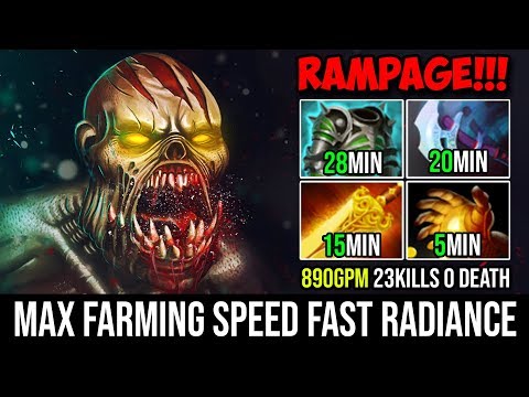15Min Radiance [Lifestealer] How to Fast Farm in 7.21 RAMPAGE 890GPM 23Kill No Death by Gorgc Dota 2
