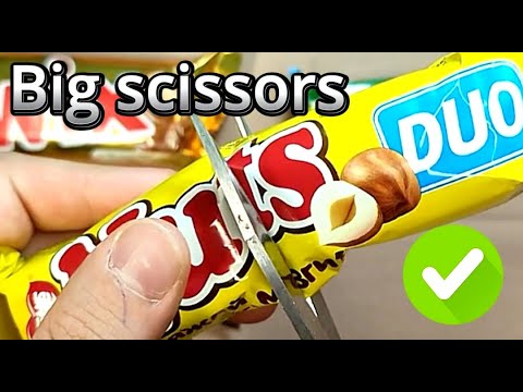 ASMR | Big Scissors Help You Unpacking bars (SNICKERS NUTS BOUNTY MARS TWIX)