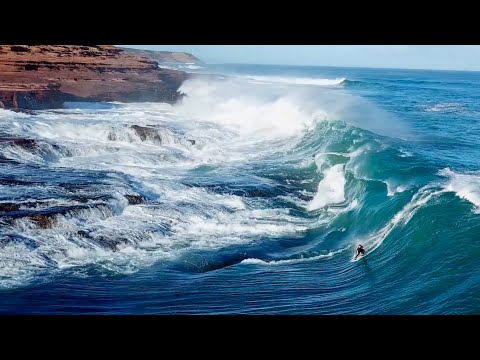 Kerby Brown Takes a Dangerous Line Next to Dry Rocks Whilst Surfing a Slab - DJI Mavic Pro