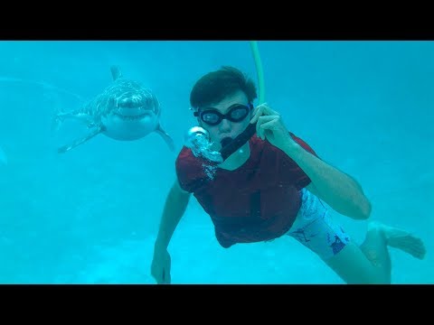 BREATHING UNDERWATER!! (SHARK ATTACK)