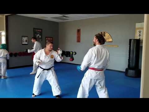 Sensei Richard Poage Sparring a Student