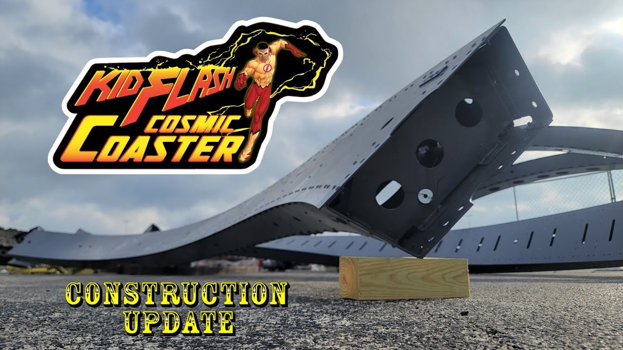 Six Flags Fiesta Texas Kid Flash Cosmic Coaster Construction Update 6.11.23 Track Arrives & More!