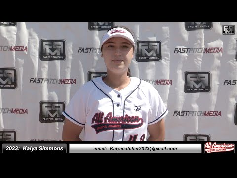 2023 Kaiya Simmons Power Hitting Catcher and Third Base Softball Skills Video - AASA - Hood