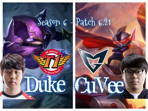 SKT T1 Duke KENNEN vs SSG CuVee RUMBLE Top - Patch 6.21 NA Ranked