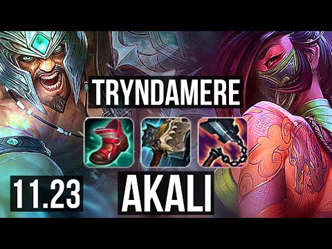 TRYNDA vs AKALI (TOP) | Rank 3 Trynda, 300+ games, 5/1/0 | KR Challenger | 11.23