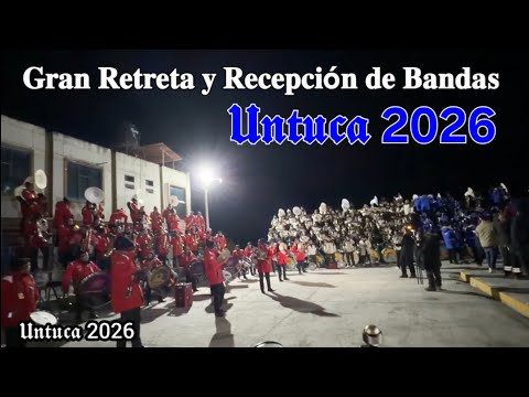 GRAN RETRETA Y RECEPCIÓN DE BANDAS UNTUCA SANDIA PUNO PERÚ 2026 FESTIVIDAD SAN SANTIAGO APÓSTOL 