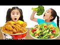Suri and Annie Pretend Play Eat Healthy Food for Kids