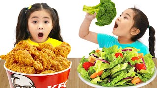 Suri and Annie Pretend Play eat Healthy Food for Kids | Funny Kids Video