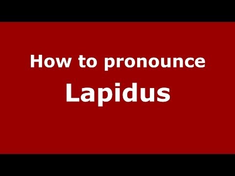 How to pronounce Lapidus