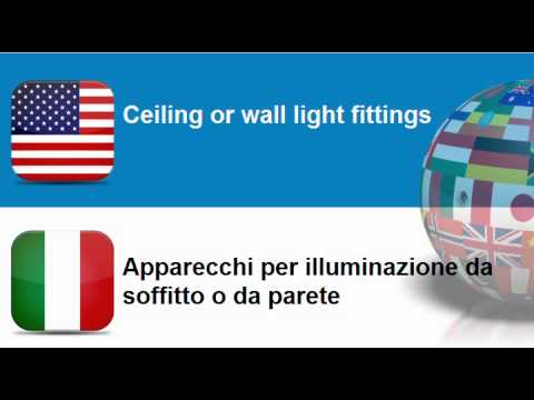 Learn Italian vocabulary #Topic = Lighting equipment and electric lamps