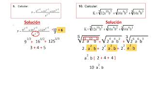 Radicación - Ejercicios de radicación