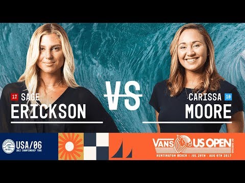 Sage Erickson vs. Carissa Moore - Round Four, Heat 3 - Vans US Open 2017 (W)