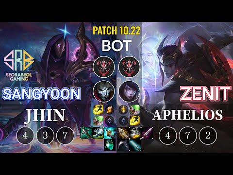 SRB Sangyoon Jhin vs Zenit Aphelios Bot - KR Patch 10.22