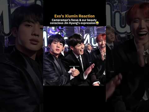 Exo's Xiumin reaction on Jin in the end got me😂|@BtsUtopianIsland #shorts