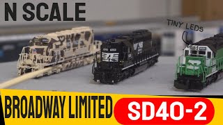 7 Minute Demo: Broadway Limited N Scale SD40-2 | Paragon 4 Sound, DCC/DC & LED Lighting