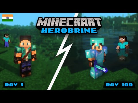 I Survived 100 Days in Herobrine World Minecraft ! (Hindi Gameplay)