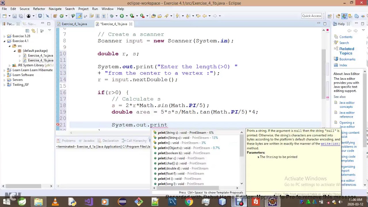 Introduction To Java Programming   Exercise 4 1b