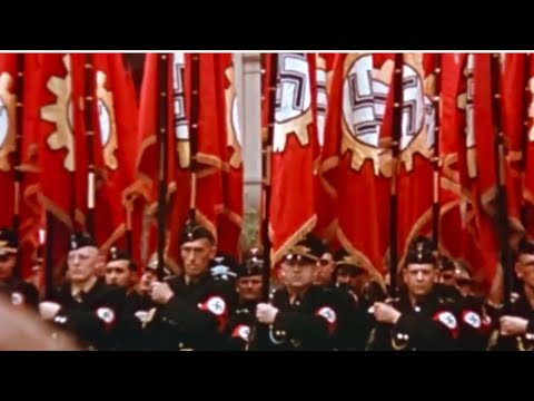 【ナチス党歌】旗を高く掲げよ(Die Fahne hoch)/ホルスト・ヴェッセルの歌(Horst-Wessel-Lied) 高画質カラー映像