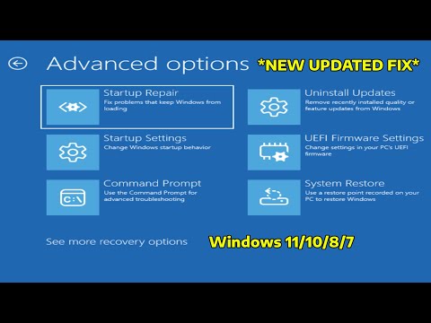 *NEW UPDATED* HOW TO FIX STARTUP REPAIR COULDN'T REPAIR YOUR PC WINRE BSOD RECOVERY ERROR