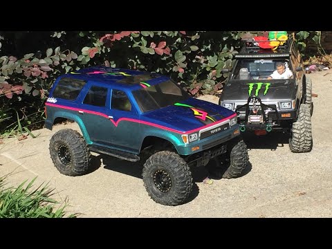 Traxxas TRX4 upgrades making magnetic body mounts and installing a PL 1991 4Runner body
