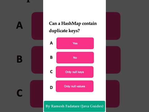 Java Quiz 49 - Can a HashMap contains duplicate keys? #java #quiz