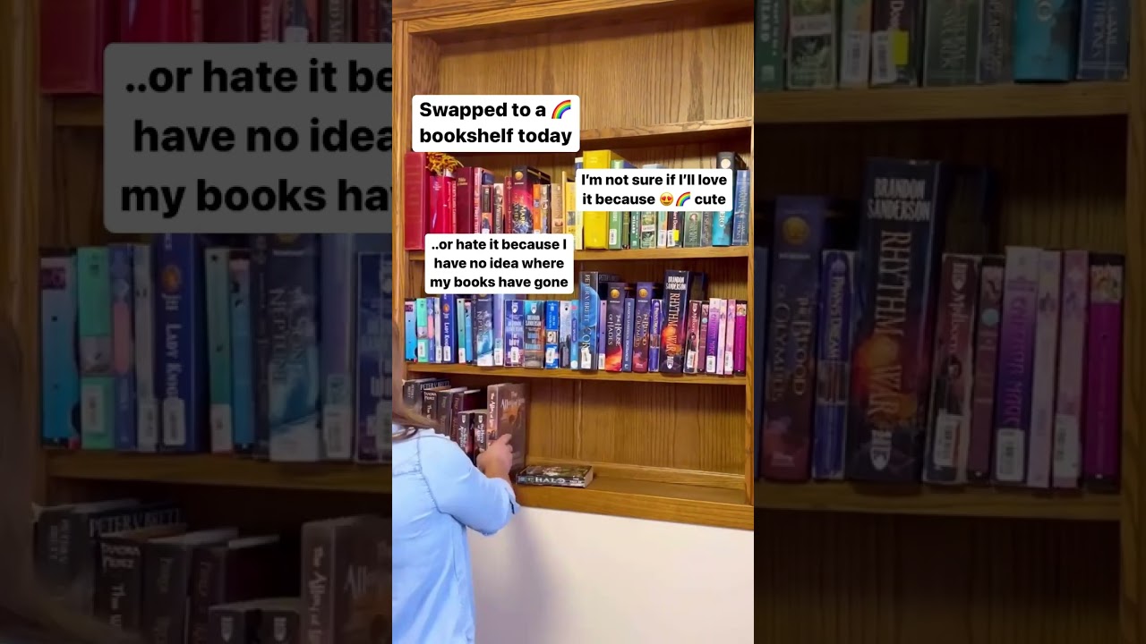 Rainbow Bookshelf organization #shorts