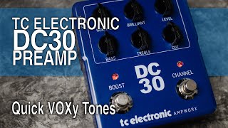 Video thumbnail for TC Electronic Ampworx DC30 Preamp | Quick VOXy Tones (no talk) by Pedal Platform