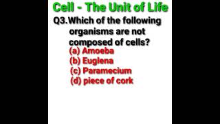 Cell-The Unit of Life |chap-8| NEET Biology MCQ| Important Question | #neet #shorts #biology #ncert