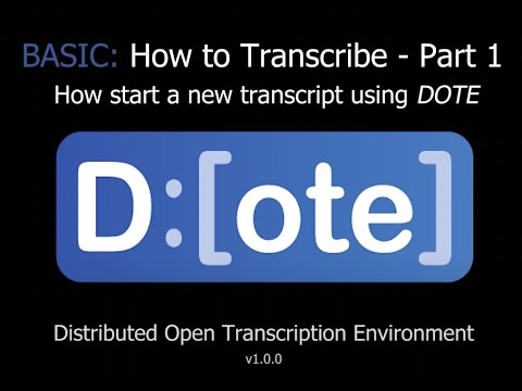 DOTE BASIC SERIES - How to start a new transcript using DOTE  (1/3)