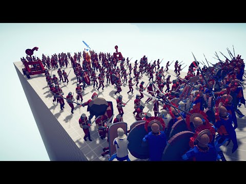 SPARTANS + ROMANS BATTLE FORMATION Vs MELEE UNITS - TABS - Totally Accurate Battle Simulator