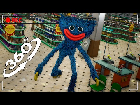VR 360°  Poppy Playtime Huggy Wuggy in Supermarket / 360 Video 4K