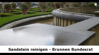 Sandstein reinigen - Bundesrat Brunnen Berlin gereinigt vom SteinDoktor