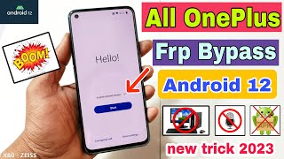 All OnePlus FRP Bypass Android 12 | New Trick | All OnePlus FRP/Google Account Unlock | Without Pc |