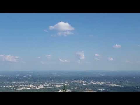 Plane flying over Lookout Mountain in Chattanooga, TN