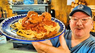 Newfie Makes The BEST Italian Meatballs On A Wood Stove