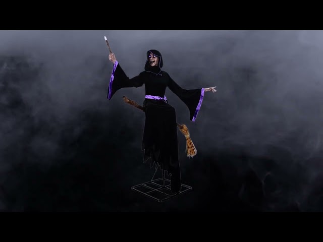 Vídeo relacionado con Decoración De Voladora - Jardín De Halloween Garden Flying Witch | Prop Animatronics Hovering Witches Artículos De Tema De Horror Adecuados para Decoración Jardín, Setup Haunted House &